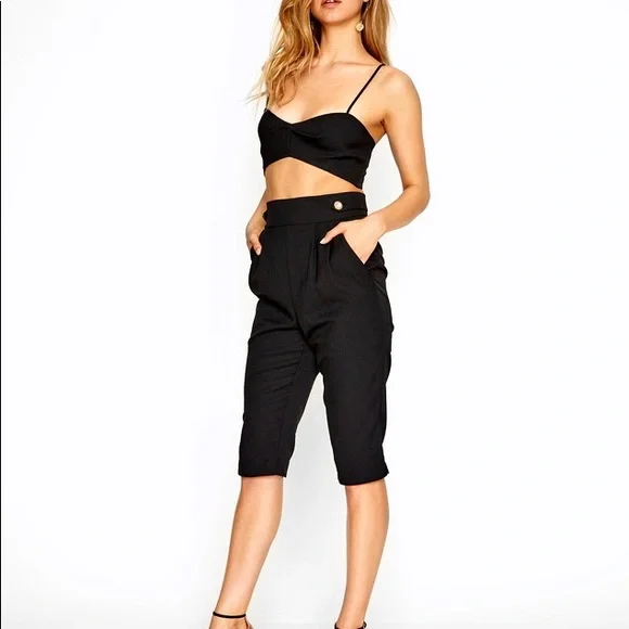 NEW ALICE MCCALL BLACK HIGH WAISTED CROPPED PANTS - Picture 8 of 8